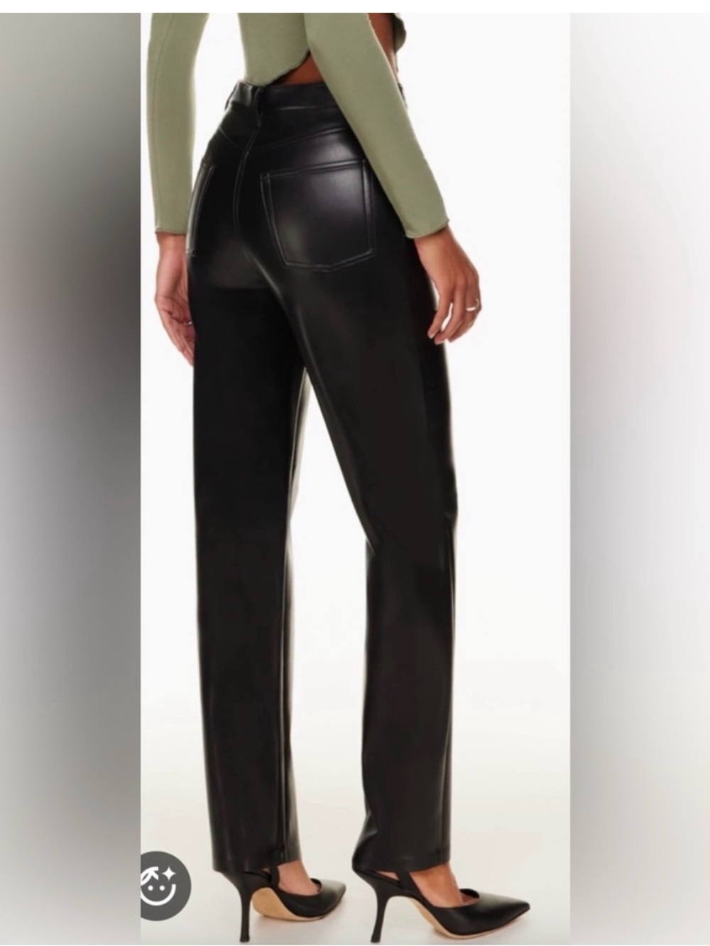 WILFRED by ARITZIA Melina straight leg leather pants. Like new. Size 4.